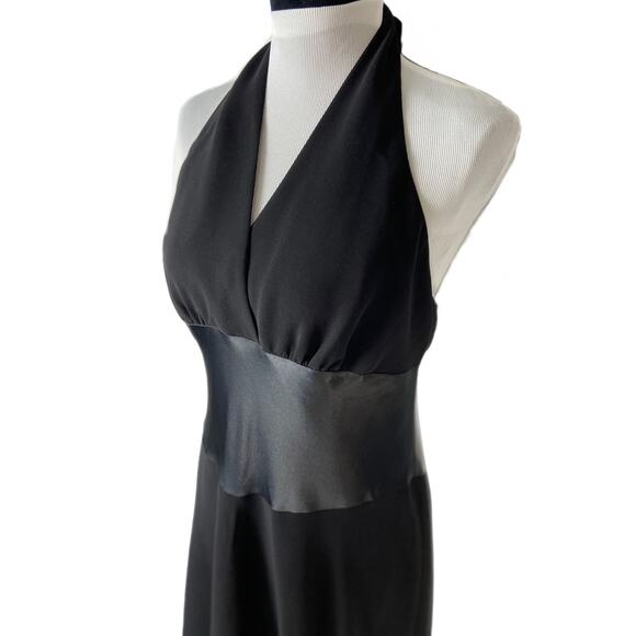 Y2K Black Halter Cocktail Dress - Women's Size 14 - Picture 3 of 5